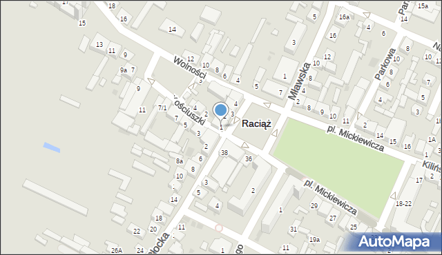 Raciąż, Plac Mickiewicza Adama, 1, mapa Raciąż
