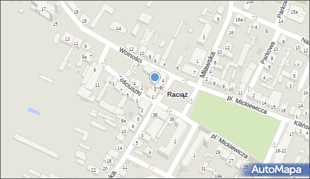 Raciąż, Plac Mickiewicza Adama, 2, mapa Raciąż