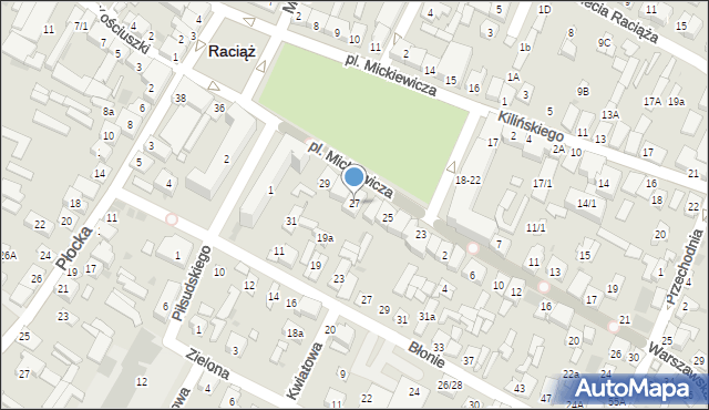 Raciąż, Plac Mickiewicza Adama, 27, mapa Raciąż
