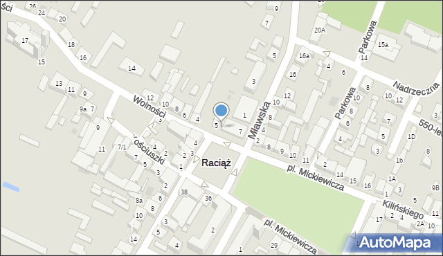 Raciąż, Plac Mickiewicza Adama, 6, mapa Raciąż