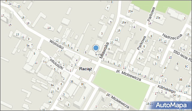 Raciąż, Plac Mickiewicza Adama, 7, mapa Raciąż