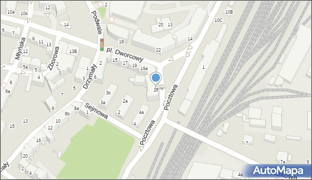 Racibórz, Plac Dworcowy, 16, mapa Racibórz