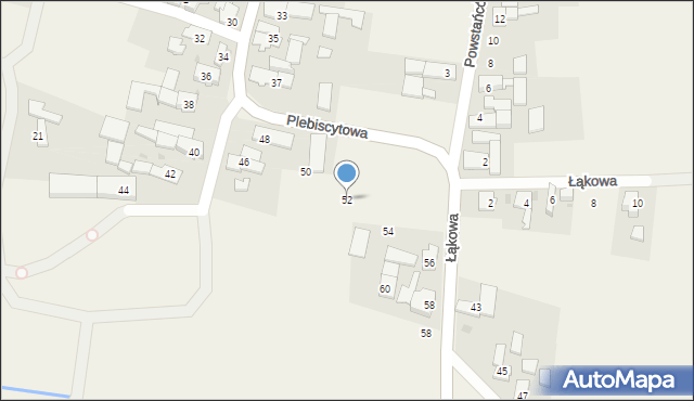 Racławiczki, Plebiscytowa, 52, mapa Racławiczki