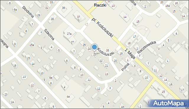 Raczki, Plac Kościuszki Tadeusza, gen., 23, mapa Raczki