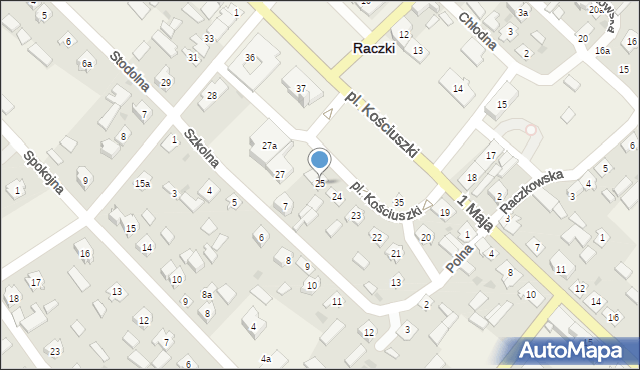 Raczki, Plac Kościuszki Tadeusza, gen., 25, mapa Raczki