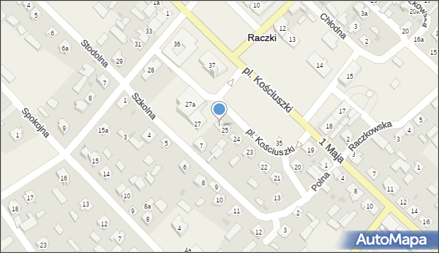 Raczki, Plac Kościuszki Tadeusza, gen., 26, mapa Raczki