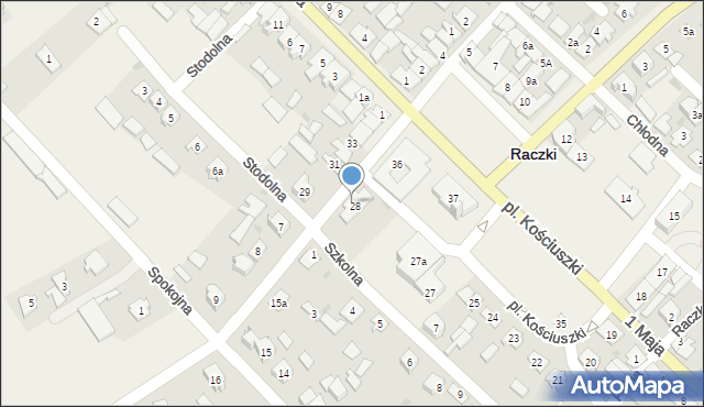 Raczki, Plac Kościuszki Tadeusza, gen., 30, mapa Raczki