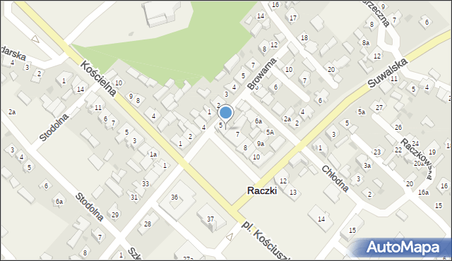 Raczki, Plac Kościuszki Tadeusza, gen., 6, mapa Raczki