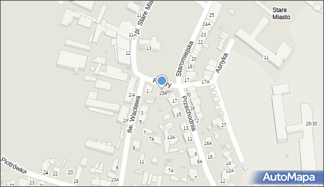 Radom, Plac Stare Miasto, 13A, mapa Radomia