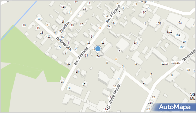 Radom, Plac Stare Miasto, 7A, mapa Radomia