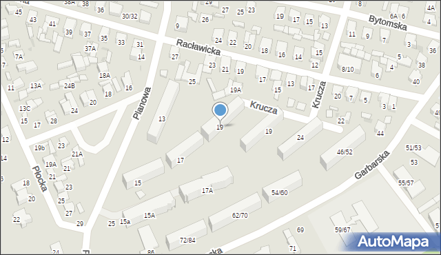 Radom, Planowa, 19, mapa Radomia