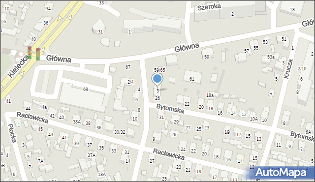 Radom, Planowa, 3, mapa Radomia