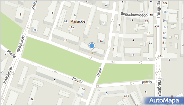 Radom, Planty, 8, mapa Radomia