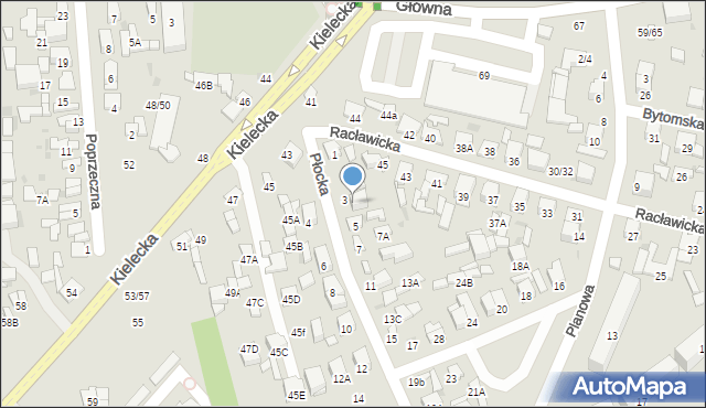 Radom, Płocka, 3A, mapa Radomia