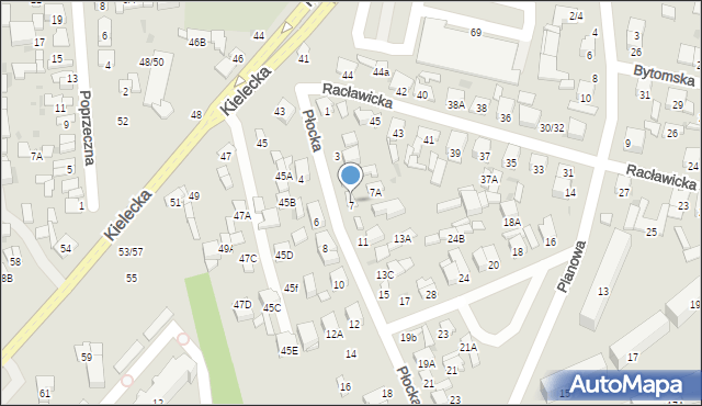 Radom, Płocka, 7, mapa Radomia
