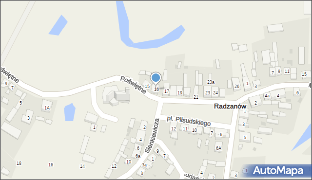 Radzanów, Plac Piłsudskiego Józefa, marsz., 16, mapa Radzanów