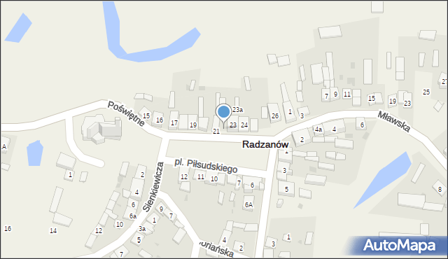 Radzanów, Plac Piłsudskiego Józefa, marsz., 22, mapa Radzanów