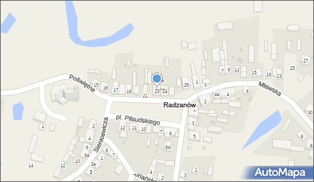 Radzanów, Plac Piłsudskiego Józefa, marsz., 23, mapa Radzanów