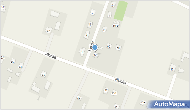 Radzanowo, Płocka, 62, mapa Radzanowo