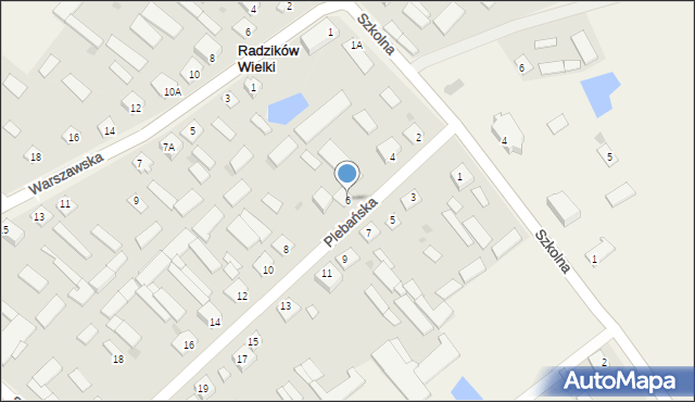 Radzików Wielki, Plebańska, 6, mapa Radzików Wielki