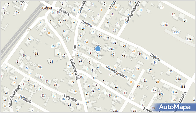 Radzionków, Plebiscytowa, 3, mapa Radzionków
