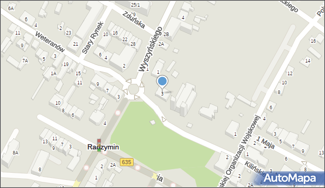 Radzymin, Plac Kościuszki Tadeusza, gen., 3, mapa Radzymin