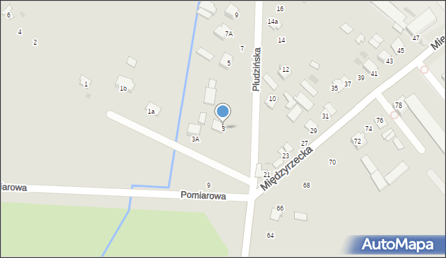 Radzyń Podlaski, Płudzińska, 3, mapa Radzyń Podlaski