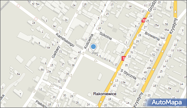 Rakoniewice, Plac Powstańców Wielkopolskich, 3, mapa Rakoniewice