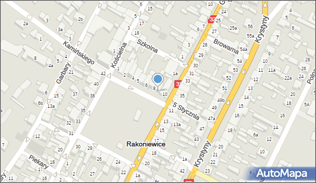 Rakoniewice, Plac Powstańców Wielkopolskich, 9, mapa Rakoniewice