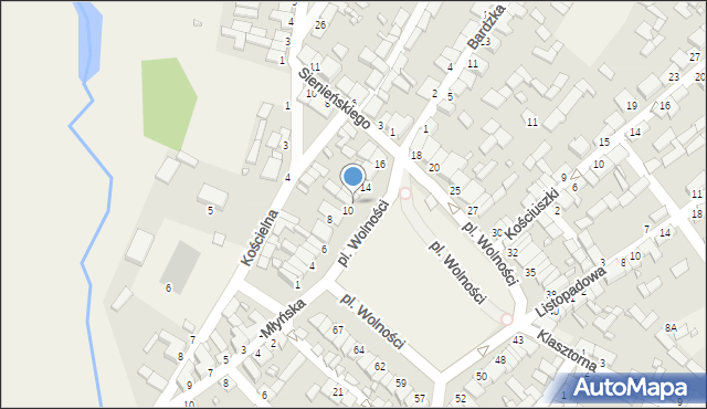 Raków, Plac Wolności, 12, mapa Raków