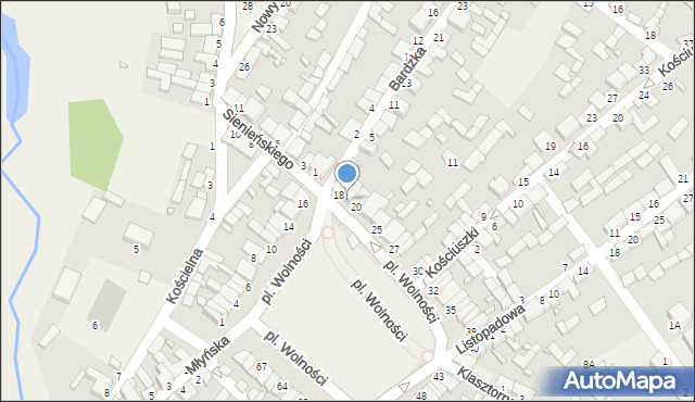 Raków, Plac Wolności, 19, mapa Raków