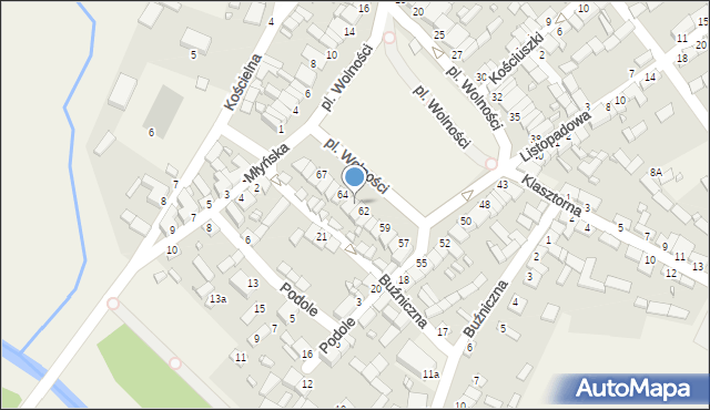 Raków, Plac Wolności, 63, mapa Raków