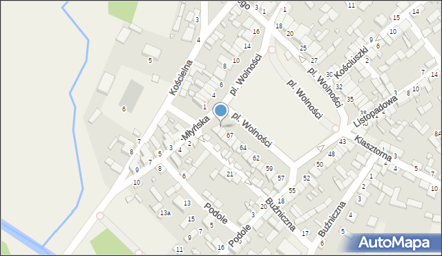 Raków, Plac Wolności, 69, mapa Raków
