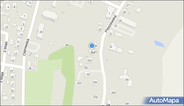 Raszków, Pleszewska, 32a, mapa Raszków