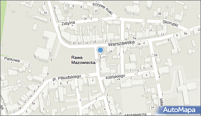 Rawa Mazowiecka, Plac Piłsudskiego Józefa, marsz., 1, mapa Rawa Mazowiecka