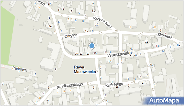 Rawa Mazowiecka, Plac Piłsudskiego Józefa, marsz., 14, mapa Rawa Mazowiecka