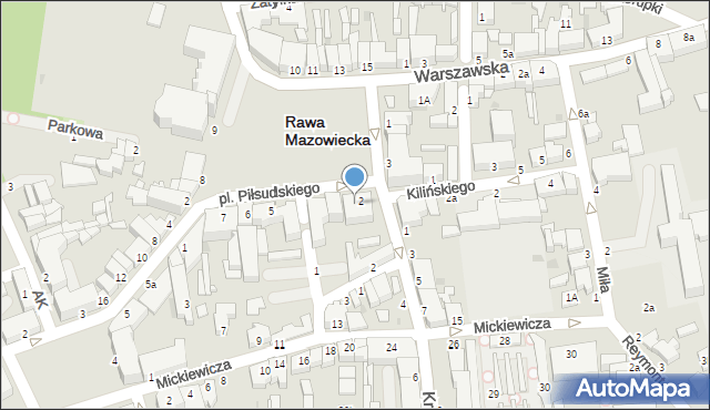 Rawa Mazowiecka, Plac Piłsudskiego Józefa, marsz., 4, mapa Rawa Mazowiecka