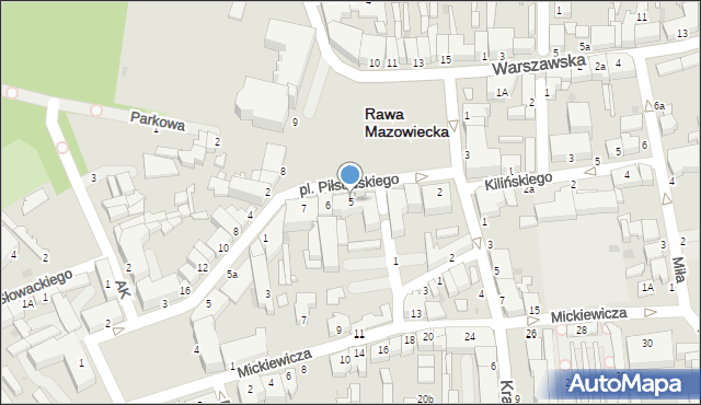 Rawa Mazowiecka, Plac Piłsudskiego Józefa, marsz., 5, mapa Rawa Mazowiecka