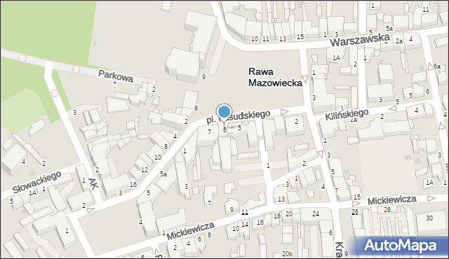 Rawa Mazowiecka, Plac Piłsudskiego Józefa, marsz., 6, mapa Rawa Mazowiecka