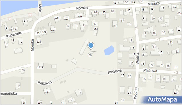 Rewa, Plażowa, 30a, mapa Rewa