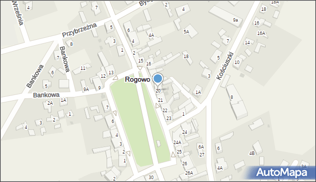 Rogowo, Plac Powstańców Wielkopolskich, 20, mapa Rogowo