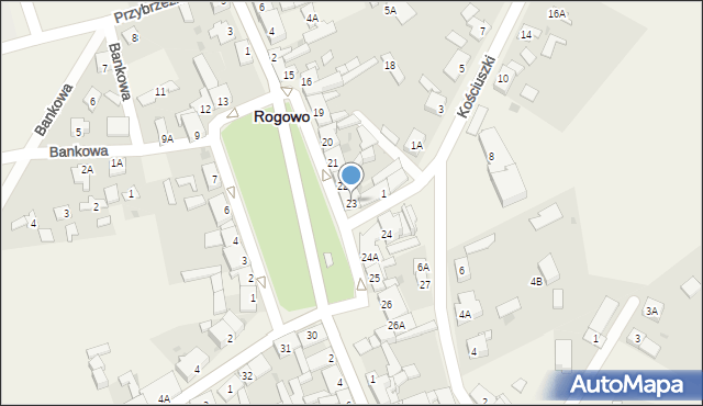 Rogowo, Plac Powstańców Wielkopolskich, 23, mapa Rogowo