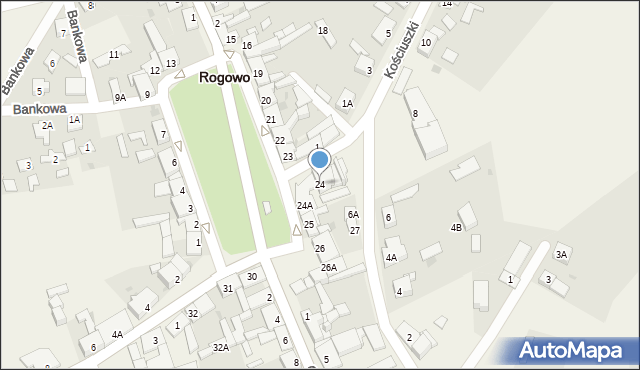 Rogowo, Plac Powstańców Wielkopolskich, 24, mapa Rogowo