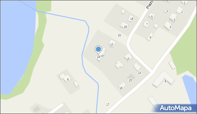 Rokocin, Plażowa, 14, mapa Rokocin