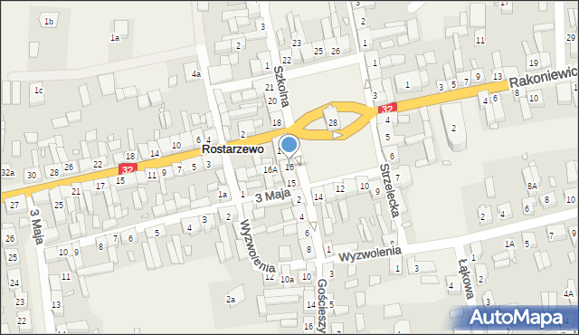 Rostarzewo, Plac Powstańców Wielkopolskich, 16, mapa Rostarzewo