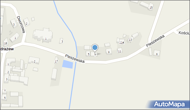 Rozdrażew, Pleszewska, 7, mapa Rozdrażew