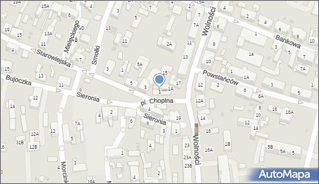 Ruda Śląska, Plac Chopina Fryderyka, 1, mapa Rudy Śląskiej