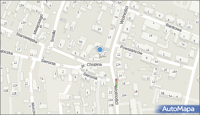 Ruda Śląska, Plac Chopina Fryderyka, 1A, mapa Rudy Śląskiej