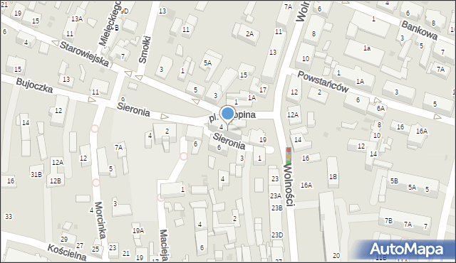 Ruda Śląska, Plac Chopina Fryderyka, 2, mapa Rudy Śląskiej