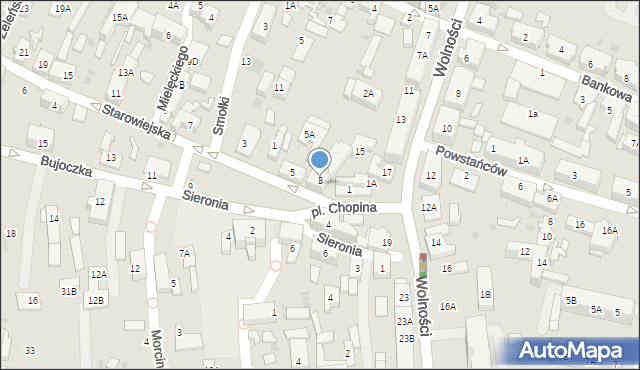 Ruda Śląska, Plac Chopina Fryderyka, 3, mapa Rudy Śląskiej